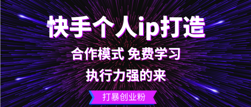 快手个人ip打造：执行力强的来 打暴创业粉-一个公司创业项目 - 淘金吧
