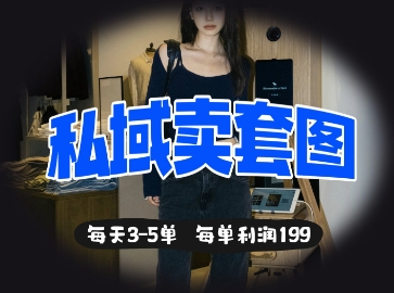 私域卖套图每天3-5单,每单利润99-一个公司创业项目 - 淘金吧
