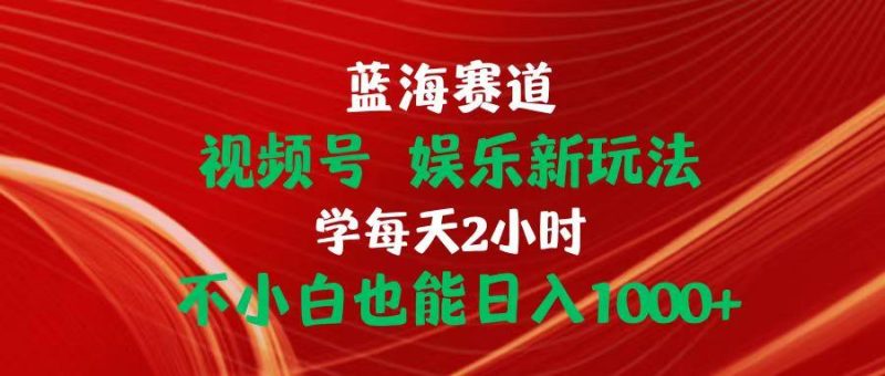 蓝海赛道视频号 娱乐新玩法每天2小时小白也能日入1000+-一个公司创业项目 - 淘金吧
