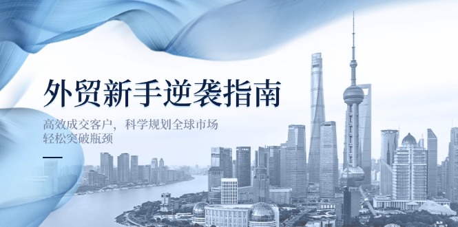 外贸新手逆袭指南：高效成交客户，科学规划全球市场，轻松突破瓶颈-一个公司创业项目 - 淘金吧