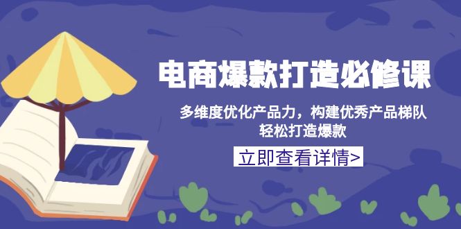 电商爆款打造必修课：多维度优化产品力，构建优秀产品梯队，轻松打造爆款-一个公司创业项目 - 淘金吧