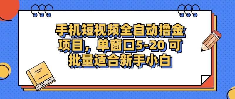 手机短视频掘金项目，单窗口单平台5-20 可批量适合新手小白-一个公司创业项目 - 淘金吧