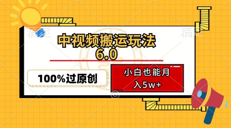 中视频搬运玩法6.0,利用软件双重去重,100%过原创,小白也能月入5w+-一个公司创业项目 - 淘金吧
