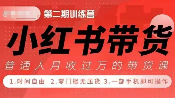 小Red书带货42天训练营 2.0版，宝妈+自由职+上班族+大学生，提高副业收入的大红利项目-一个公司创业项目 - 淘金吧