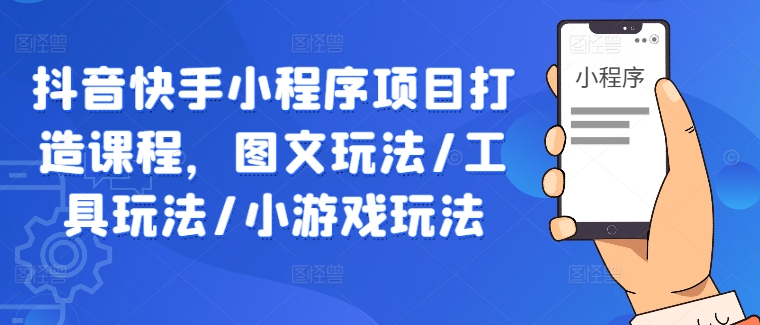 抖音快手小程序项目打造课程，图文玩法/工具玩法/小游戏玩法-一个公司创业项目 - 淘金吧