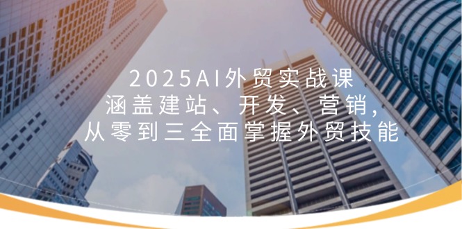 2025AI外贸实战课：涵盖建站、开发、营销, 从零到三全面掌握外贸技能-一个公司创业项目 - 淘金吧