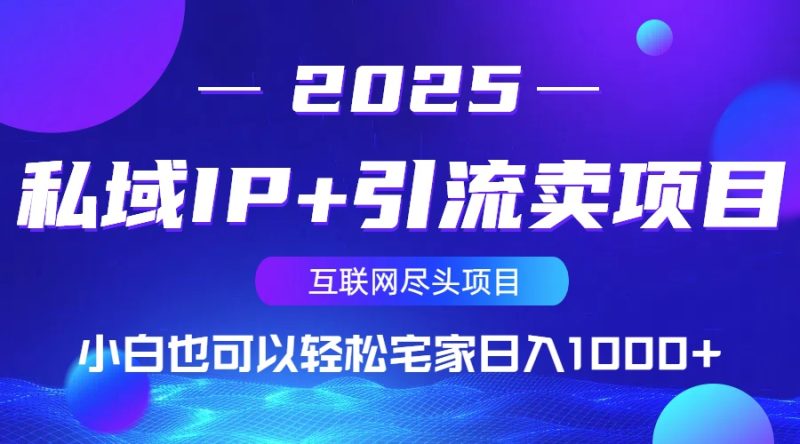 私域IP+引流卖项目，小白也可以做到轻松宅家日入1000+-一人公司创业项目 - 淘金吧