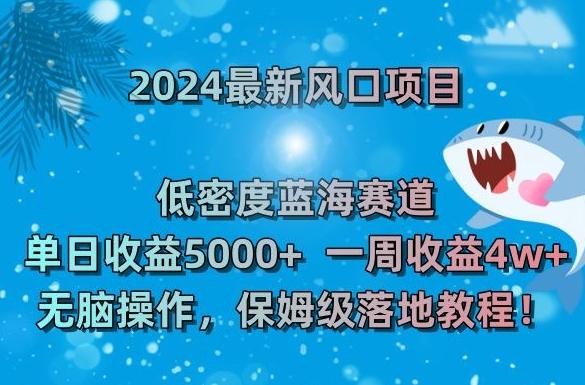 2024最新风口项目，低密度蓝海赛道，单日收益5000+，一周收益4w+！【揭秘】-淘金吧副业资源站