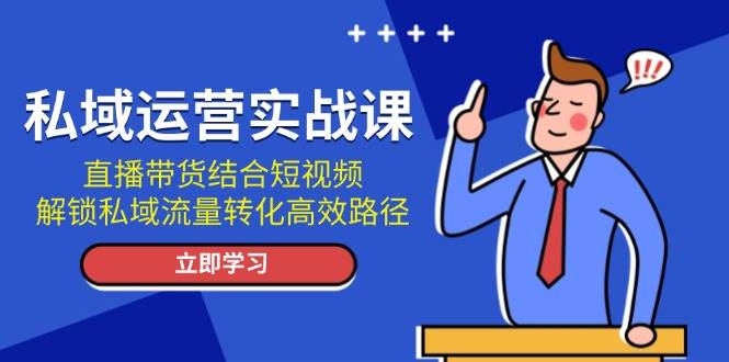 私域运营实战课:直播带货结合短视频,解锁私域流量转化高效路径-一个公司创业项目 - 淘金吧