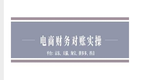 电商财务对账实操-京东天猫淘宝拼多多抖音电商财务对账-一个公司创业项目 - 淘金吧