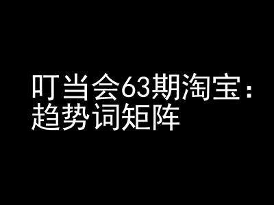 《淘宝天猫打爆班》原创高阶技术第63期，趋势词矩阵技术和玩法-一个公司创业项目 - 淘金吧