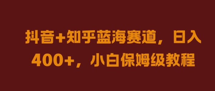 抖音+知乎蓝海赛道，日入几张，小白保姆级教程【揭秘】-一人公司创业项目 - 淘金吧