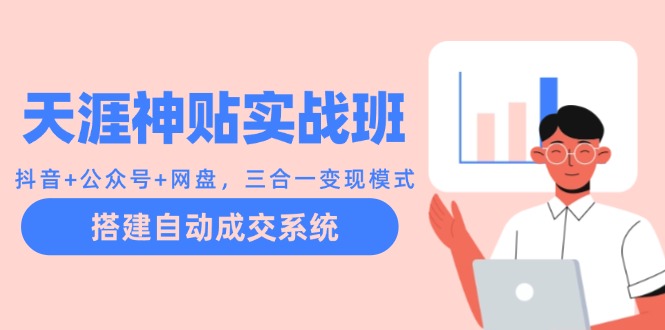天涯神贴实战班：抖音+公众号+网盘，三合一变现模式，搭建自动成交系统-一人公司创业项目 - 淘金吧