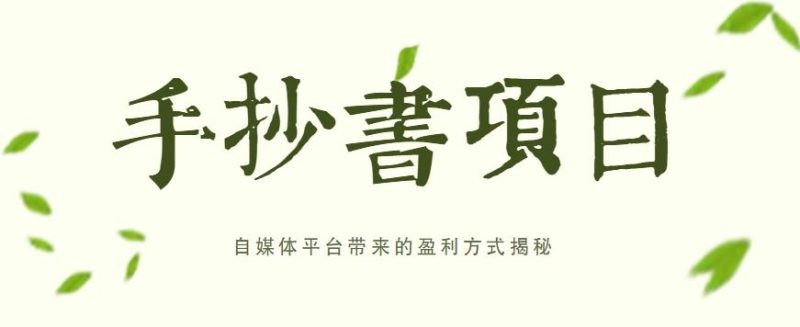 手抄书项目，一天赚上百的副业！自媒体平台带来的盈利方式揭秘【附软件】-一人公司创业项目 - 淘金吧