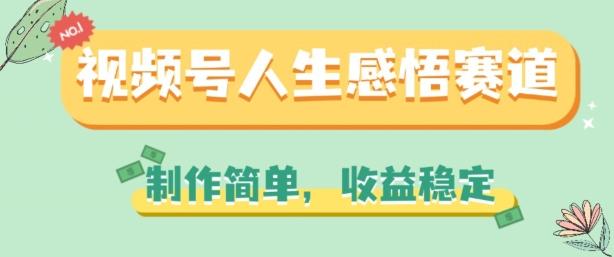 视频号人生感悟赛道，制作简单，收益稳定【揭秘】-一人公司创业项目 - 淘金吧