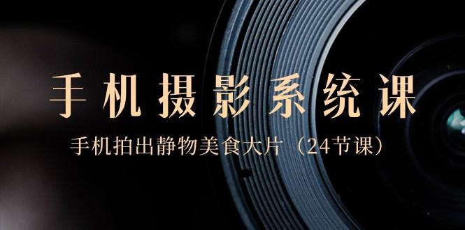 0基础手机摄影系统课，手机拍出静物美食大片（24节课）-一人公司创业项目 - 淘金吧