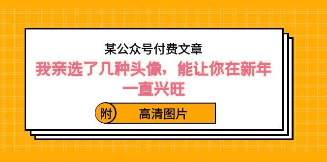 某公众号付费文章：我亲选了几种头像，能让你在新年一直兴旺（附高清图片）-一人公司创业项目 - 淘金吧