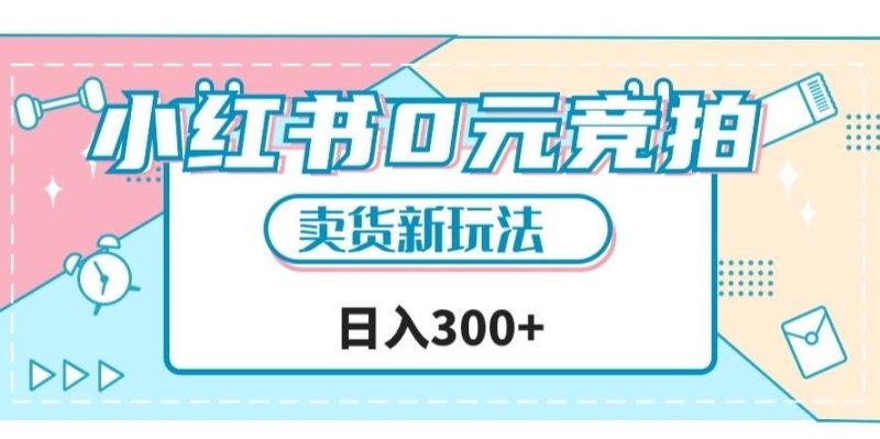 小红书0元竞拍,文玩卖货新玩法,一天轻松300+【揭秘】-一人公司创业项目 - 淘金吧
