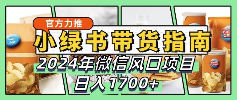 小绿书带货完全教学指南,2024年微信风口项目,日入1700+-一人公司创业项目 - 淘金吧