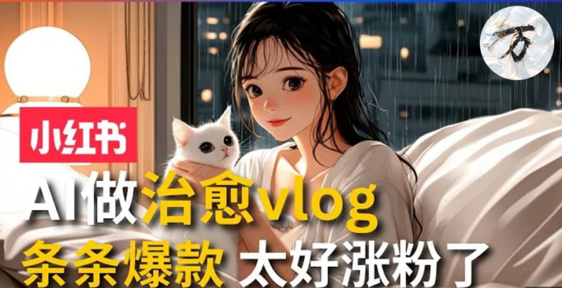 AI治愈系vlog动画视频,小红书1个月轻松涨粉破万,商单报价1500+日入2000+-一个公司创业项目 - 淘金吧