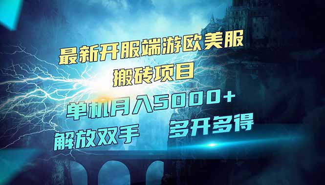 全网热门游戏欧美服端游搬砖，最新开服，项目红利期，单机月入5000+-一人公司创业项目 - 淘金吧