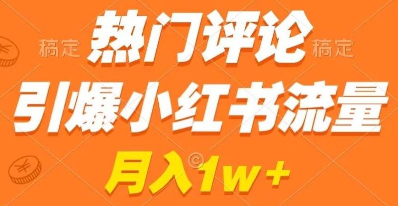 热门评论引爆小红书流量,作品制作简单,商单接到手软【揭秘】-一人公司创业项目 - 淘金吧
