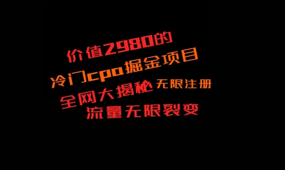 价值2980的CPA掘金项目大揭秘，号称当天收益200+，不见收益包赔双倍-一人公司创业项目 - 淘金吧