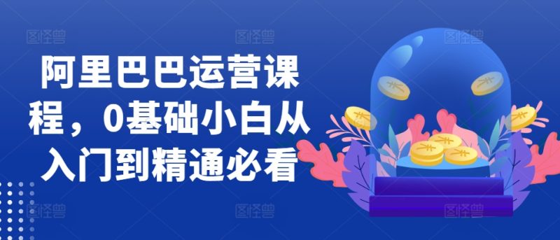 阿里巴巴运营课程,0基础小白从入门到精通必看-一人公司创业项目 - 淘金吧