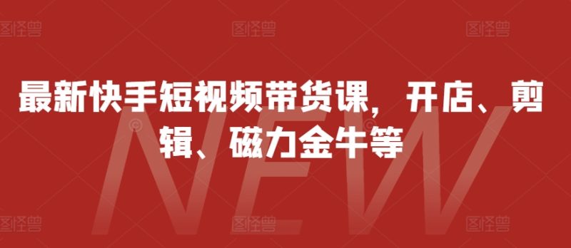 最新快手短视频带货课,开店、剪辑、磁力金牛等-一人公司创业项目 - 淘金吧