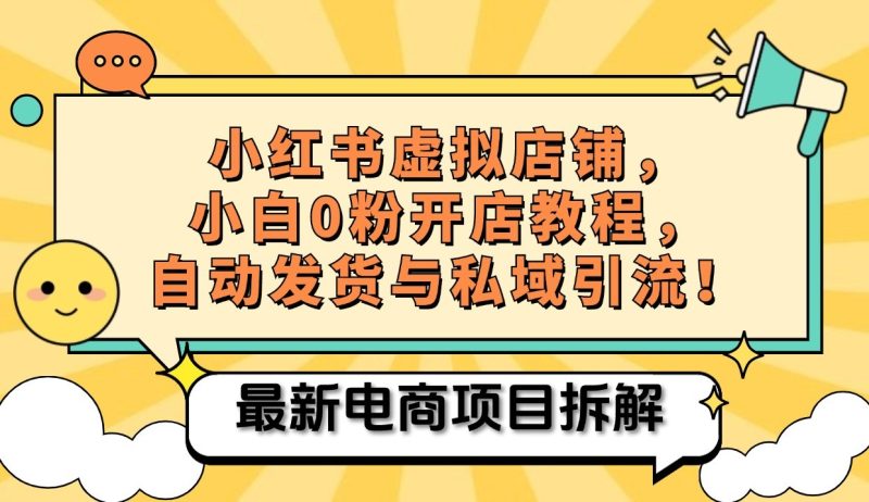 小红书电商,小白虚拟类目店铺教程,被动收益+私域引流-一人公司创业项目 - 淘金吧