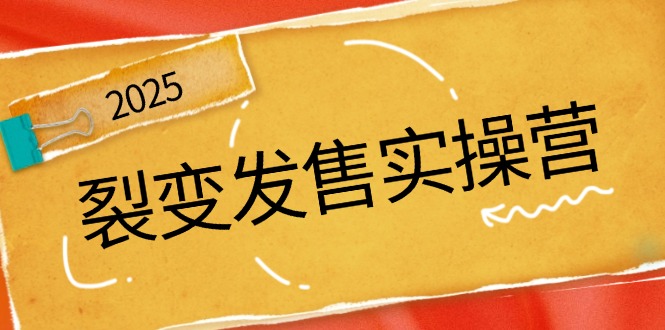 裂变发售实操营，全景解析裂变逻辑，打造动销新玩法，助力私域流量引爆-一人公司创业项目 - 淘金吧