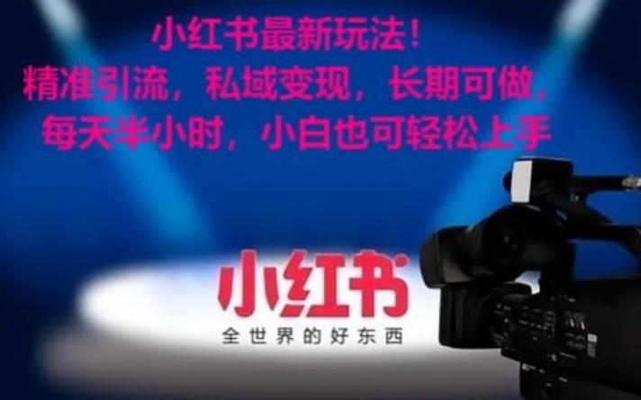 小红书最新玩法！精准引流，私域变现，长期可做，每天半小时，小白也可轻松上手-一人公司创业项目 - 淘金吧