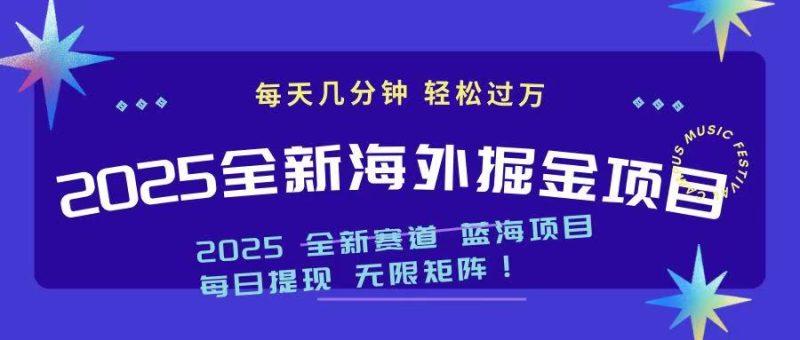 2025最新海外掘金项目 一台电脑轻松日入500+-一人公司创业项目 - 淘金吧