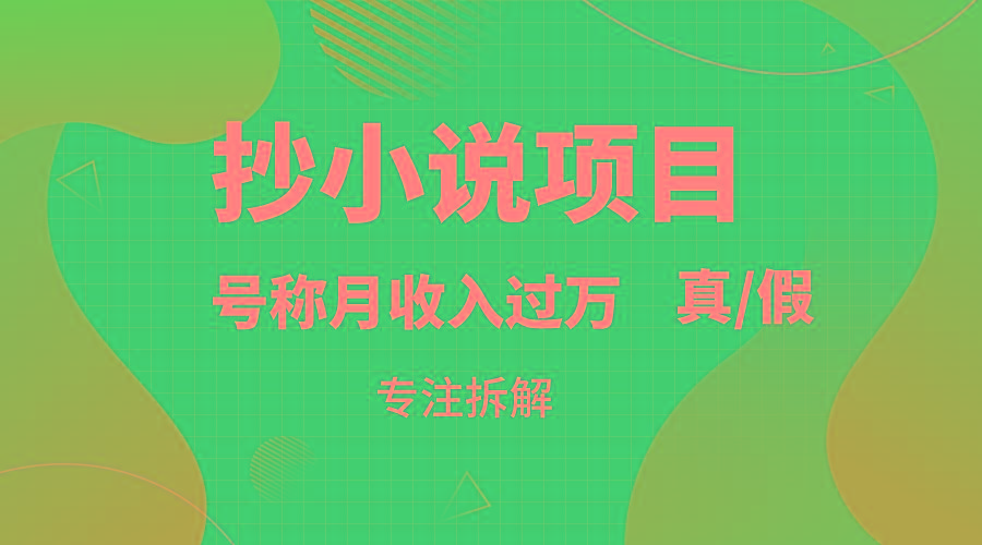 图片[1]-抄小说项目，号称月入过万，到底是否真实，能不能做，详细拆解-云创网