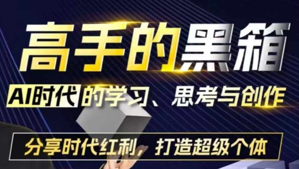 高手的黑箱：AI时代学习、思考与创作-分红时代红利，打造超级个体-一人公司创业项目 - 淘金吧