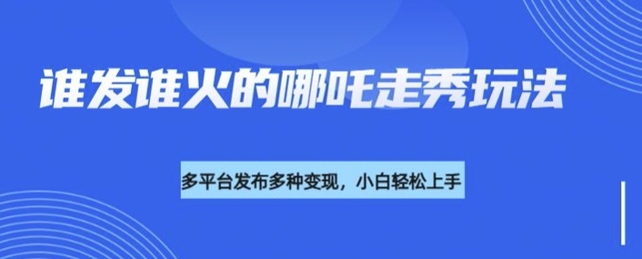 利用deepseek制作谁发谁火的哪吒2人物走秀视频,多平台发布多种变现-一人公司创业项目 - 淘金吧