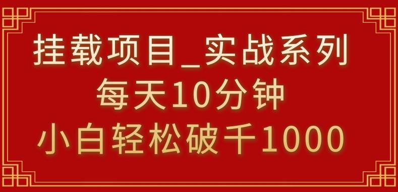挂载项目，小白轻松破1000，每天10分钟，实战系列保姆级教程【揭秘】-一人公司创业项目 - 淘金吧
