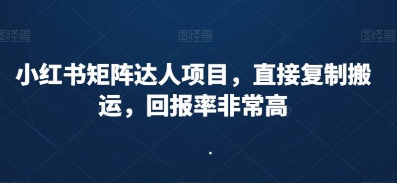 小红书矩阵达人项目,直接复制搬运,回报率非常高-一人公司创业项目 - 淘金吧