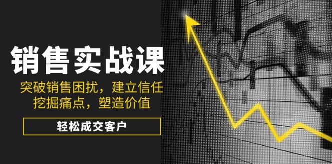 销售实战课,突破销售困扰,建立信任,挖掘痛点,塑造价值,轻松成交客户-一人公司创业项目 - 淘金吧