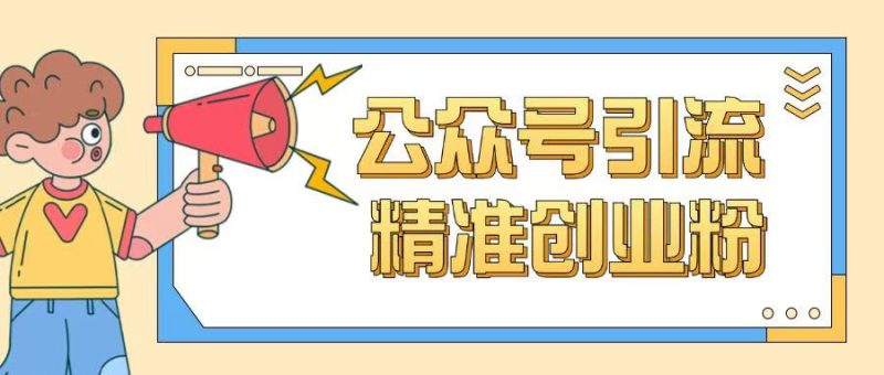 公众号引流创业粉玩法，0基础即可轻松掌握流量-一人公司创业项目 - 淘金吧