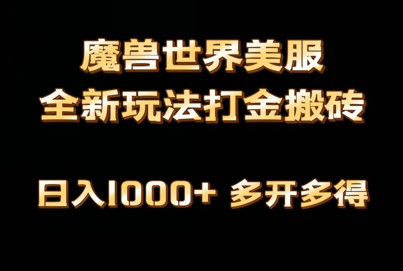 全网首发魔兽世界美服全自动打金搬砖，日入1000+，简单好操作，保姆级教学-一人公司创业项目 - 淘金吧