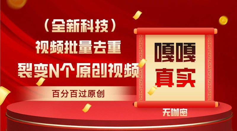 最新全自动去重技术，批量操作百分百过原创-一人公司创业项目 - 淘金吧