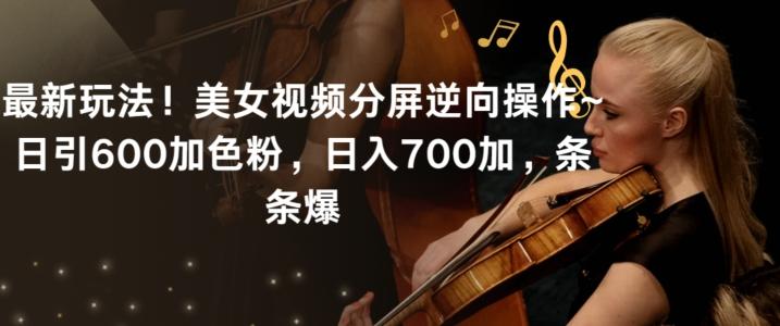 最新玩法！美女视频分屏逆向操作~日引600加色粉，日入700加，条条爆【揭秘】-一人公司创业项目 - 淘金吧