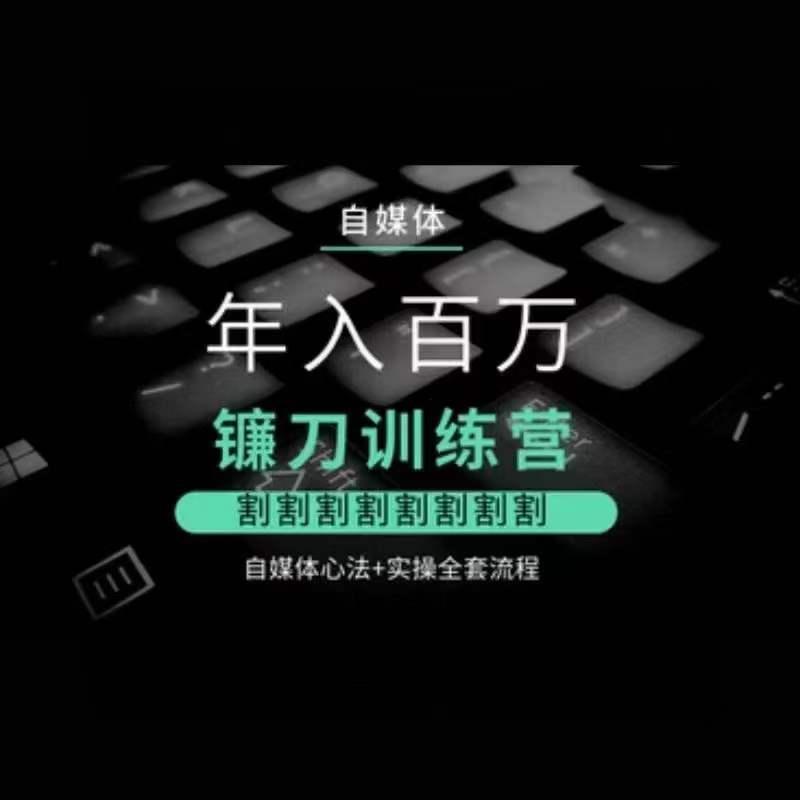 自媒体年入百万镰刀训练营，割割割割割割割割，自媒体心法+实操全套流程-一人公司创业项目 - 淘金吧