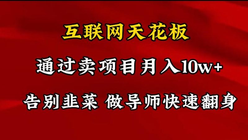 导师训练营互联网的天花板，让你告别韭菜，通过卖项目月入10w+，一定要…-一人公司创业项目 - 淘金吧