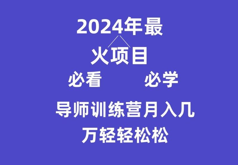 导师训练营互联网最牛逼的项目没有之一,新手小白必学,月入3万+轻轻松松-一人公司创业项目 - 淘金吧