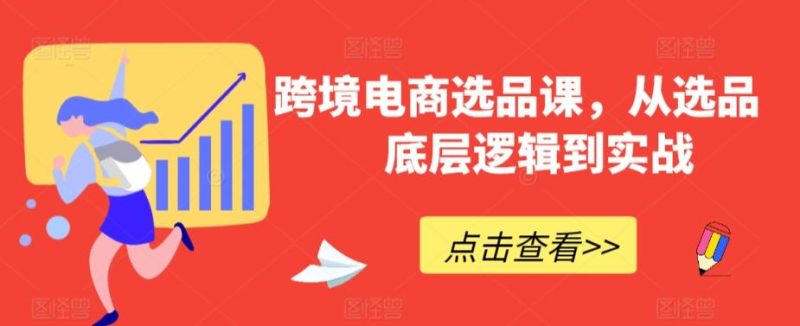 跨境电商选品课,从选品到底层逻辑到实战-一人公司创业项目 - 淘金吧