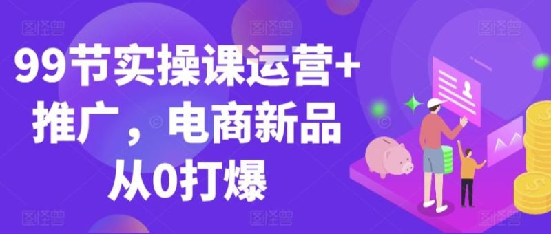 99节实操课运营+推广,电商新品从0打爆-一人公司创业项目 - 淘金吧