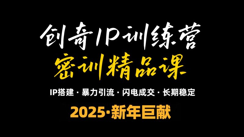2025年“知识付费IP训练营”小白避坑年赚百万,暴力引流,闪电成交-一人公司创业项目 - 淘金吧