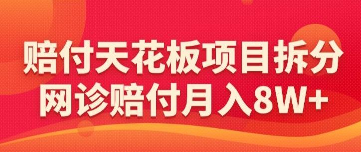 赔付天花板项目拆分，网诊赔付月入8W+-【仅揭秘】-一人公司创业项目 - 淘金吧